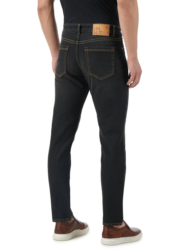 Inkd  Men's Regular Fit Jeans - Mid-Rise | Cotton Blend | Stretchable Fabric | Contrast Stitch | Classic 5 Pocket Styling for Men | Best Price UAE